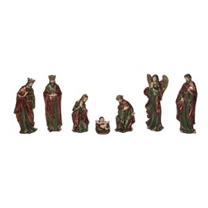 Transpac Resin 7.87 in. Multicolored Christmas Ornate Nativity Decor Set of 7 - 1 of 2