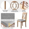 Set of 2 Linen Fabric Upholstered Dining Chairs,Armless Side Chair with Solid Wood Legs,Modern Dining Room Chair for Kitchen Island-Coolbibila - 3 of 4