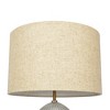 KTMBDW 17" Glass/Metal LED Table Lamp Cottage French Country Rustic Bedside Desk Nightstand Lamp for Bedroom Living Room Office White - 2 of 4