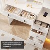 57" Large Vanity Desk with Mirror and Lights, Makeup Vanity with Jewelry Cabinet, 7 Drawers & Charing Sation - 3 of 4