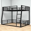 Metal Full XL over Queen Bunk Bed Frame with Safety Guardrails and Ladder, Space-Saving Heavy Duty Loft bed,kids bed - 4 of 4