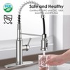 DOMETOUR Spring Kitchen Faucet, 3 Modes Pull Down Sprayer, Single Handle & Deck Plate, 360° Rotation, Spot Resistant Stainless Steel for RV Bar Home - 3 of 4