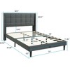 CAVINAS Full/Twin/Queen Upholstered Bed Frame with Linen Headboard,Living Room Bedframe,Slatted Platform Foundation,No Box Spring Needed - 3 of 4