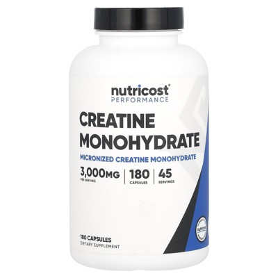 Nutricost Performance, Creatine Monohydrate, 3,000 mg , 180 Capsules (750 mg per Capsule)