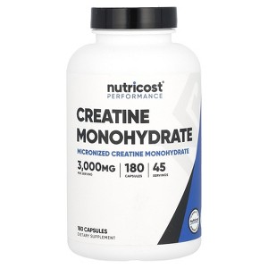 Nutricost Performance, Creatine Monohydrate, 3,000 mg , 180 Capsules (750 mg per Capsule) - 1 of 2