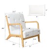 Yami Modern Wood  Accent Chair with Pillow, Upholstered Sofa, Armchair for Bedroom and Living Room, Indoor Furniture - The Pop Home - 3 of 4