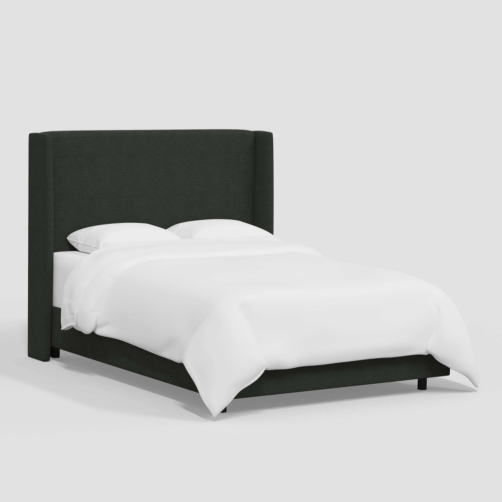 Photos - Wardrobe Full Antwerp Wingback Bed in Linen Black - Threshold™