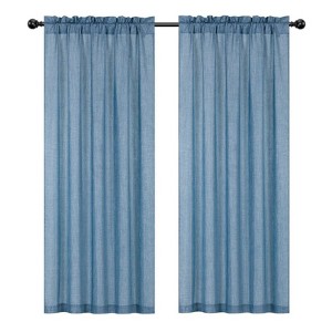Kate Aurora 1 Piece Moroccan Sparkle Rod Pocket Semi Sheer Voile  Window Curtain Panel - 1 of 3