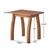 LIVAREEmlen Outdoor Wooden End Table with Curved Legs, Acacia Wood Finish Accent Table for Patio or Garden - 3 of 4