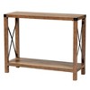 Baxton Studio Rumi Modern Farmhouse Natural Brown Finished Wood and Black Metal Console Table - 2 of 4