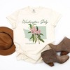 Simply Sage Market Women's Washington Girly Flower Short Sleeve Garment Dyed Tee - 3 of 4
