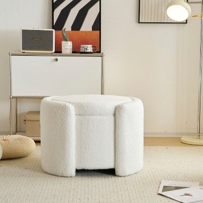 VYNXARIA Storage Ottoman: Stylish Comfort with Hidden Storage, White