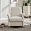 GDFStudio Sarah Modern 33.5" Rubber Wood and Fabric Upholstered Swivel Armchair - 2 of 4