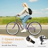 Docred Beach Cruiser Bicycle,24/26 Inch 7-Speed Adult Bicycle, Comfortable Step-Through Frame with Rear Rack, Classic City Cruiser - 3 of 4