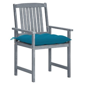 vidaXL Patio Chair Set of 4 Gray Solid acacia wood Standard Durable - 1 of 4