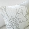 6Pcs quilt Set Floral Print Reversible Quilt with Embroidered Pillows, Summer Cotton Sateen - 3 of 4
