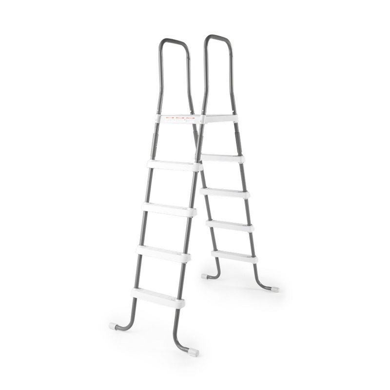 Intex High Impact Slip Resistance Steel Frame Above Ground Outdoor Swimming Pool Entry Step Ladder, Silver, 2 of 7