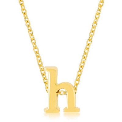 ShineHigh Gold Plated Stainless Steel Lowercase Initial Pendant Necklace with 18" Chain + 2" Extender – Letters B to Z