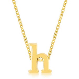 ShineHigh Gold Plated Stainless Steel Lowercase Initial Pendant Necklace with 18" Chain + 2" Extender – Letters B to Z - 1 of 1