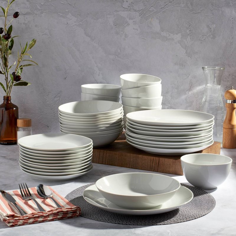 40pc Porcelain Catering Dinnerware Set White - Tabletops Gallery, 3 of 6
