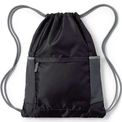 Lands' End School Uniform Kids Packable Drawstring Bag - - Black