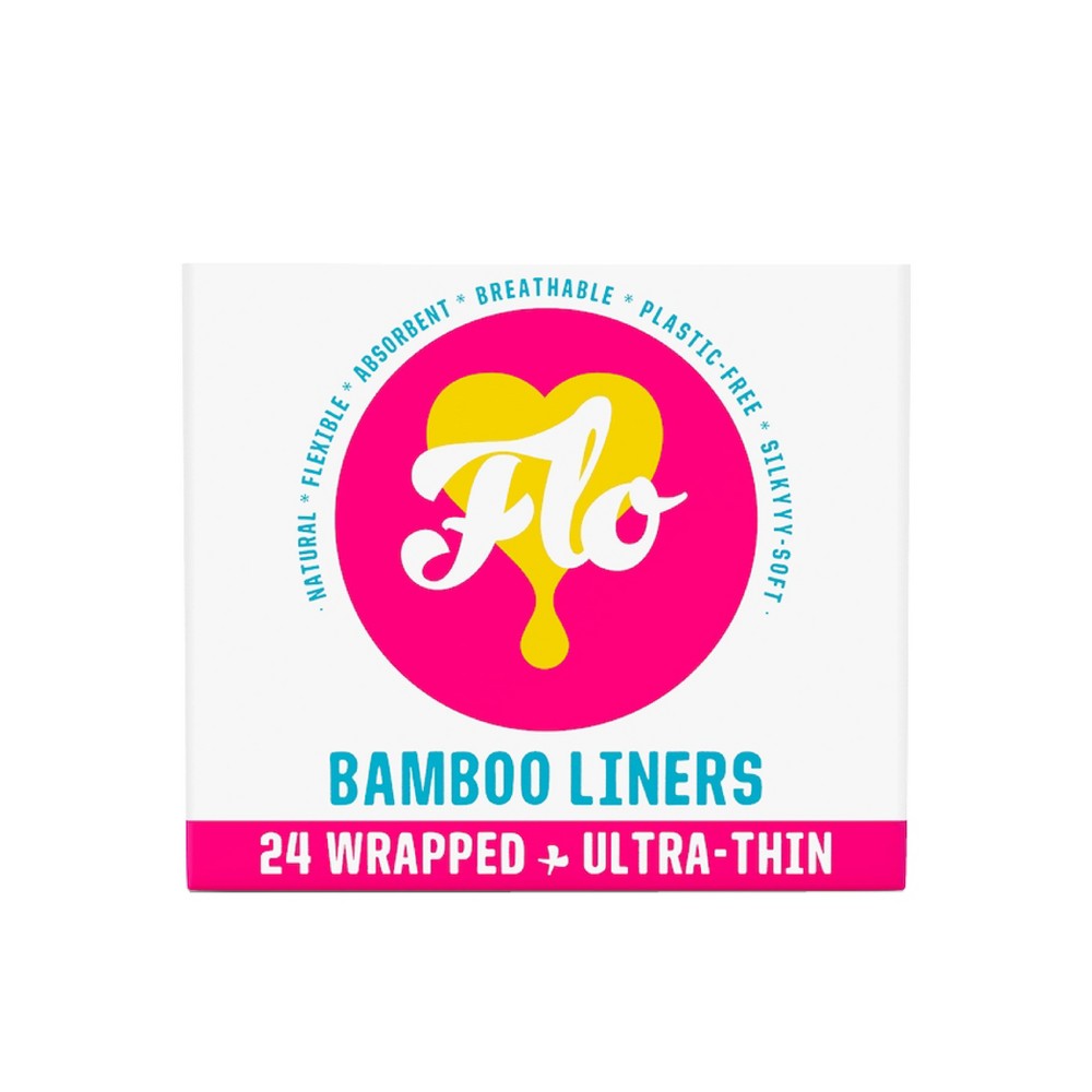 Flo Here We Flo Organic Bamboo Leakproof and Highly Absorbent Slim Panty Liners - 24ct