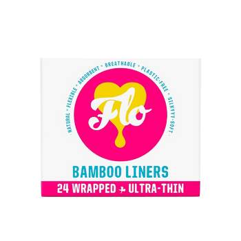 Flo Here We Flo Organic Bamboo Leakproof and Highly Absorbent Slim Panty Liners - 24ct
