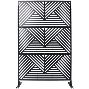 Okak Minimalism Patio Privacy Screen with Diagonal Stripe Design, Outdoor Privacy Panels with Stand, Patio Privacy Panels for Backyard - 1 of 4