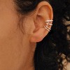 Women's sterling silver clip-on earrings, stylish cubic zirconia ear cuff earrings, hypoallergenic - 3 of 4