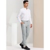 Lars Amadeus Men's Flat Front Office Prom Classic Plaid Dress Pants - 4 of 4