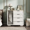 Wood Wardrobe Closet with 4 Drawers and Door, 43.3" H Bedroom Wardrobe Cabinet with Hanging Rod, Clothing Storage, 4 Drawers Dresser - 2 of 4