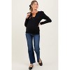 Pinkblush Black Ribbed Knit Cutout Tie Front Maternity Top - 2 of 4