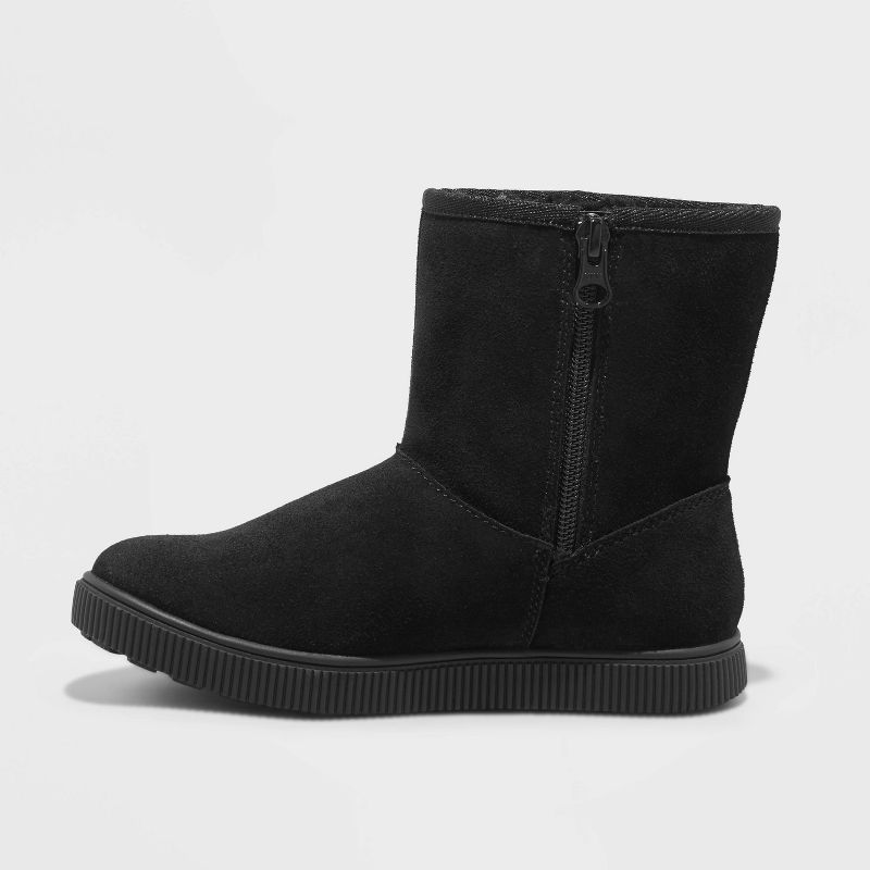 Girls' Hannah Zipper Suede Shearling Style Boots - Cat & Jack™, 2 of 5