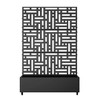 MAYEERTY Planter Box with Trellis Iron Black Louvered Classic Helen Street 01 Combined Style 72x47x16in 3-Piece Set - 4 of 4