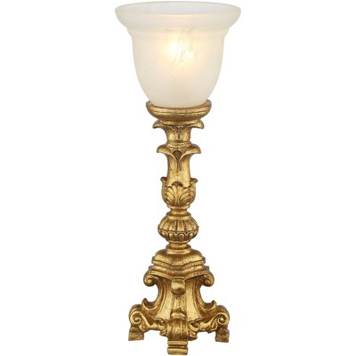 French Gold Alabaster Glass Traditional Torchiere Lamp