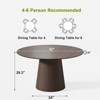 PexFix 52" Round Dining Table for 6 People Modern Pedestal Table with Fluted Cone Base & Wood MDF Top for Small Space Kitchen Dining Room Cafe Walnut - 4 of 4