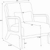 Natural Wooden Lounge Chair with Ribbed Corduroy Upholstery and Cushion for Living Room, Bedroom or Reading Corner-The Pop Home - 4 of 4