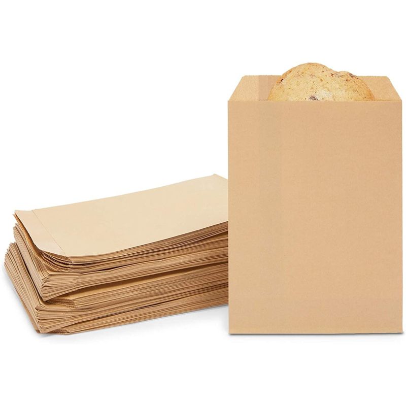 Blue Panda 200 Pack Greaseproof Flat Paper Bags, Treat, Gift (Brown, 7.5 x 5 In), 1 of 8