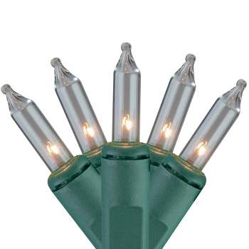J. Hofert Co 150ct Clear Everglow 8-Function Mini Christmas Lights - 37.5ft, Green Wire