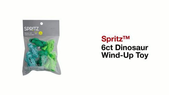 6ct Dinosaur Wind-Up Toy Green/Blue - Spritz&#8482;, 2 of 5, play video
