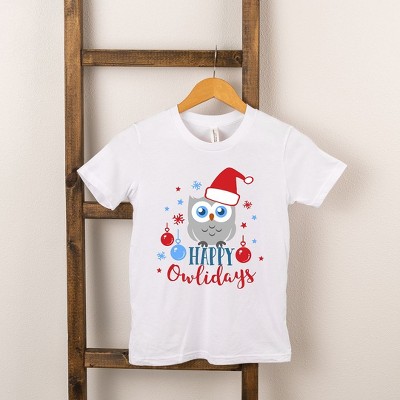 The Juniper Shop Happy Owlidays Toddler Short Sleeve Tee