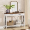 Console Table with 2 Drawers, 2 Tier Sofa Table with Storage Shelf, Wood Entry Way Table for Living Room - 2 of 4