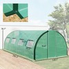 Tunnel Greenhouse Walk-in Plant Warm House with 2 Hinged Doors, 8 Mesh Windows, 20' x 10' x 6.6' - 3 of 4