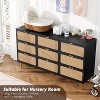 Rattan 9-Drawer Dresser w/ Deep Storage & Wide Top - Tall Wood Frame Chest,Large Long Wooden Dresserfor Bedroom/Living Room/Hallway/Nursery - 4 of 4