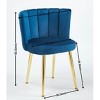 Kumasinova Set of 2 Short Fur Upholstered Dining Chairs, Ergonomic Kitchen Chairs with Wood Grain Metal Legs, Velvet Dining Room Chairs - 2 of 4