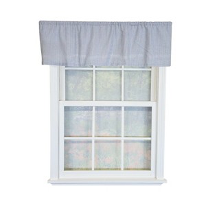 RLF Home 100% Cotton Crosswell Tailored  Unlined Windows Rod Pocket Valance 51" x 12"  Blue - 1 of 4
