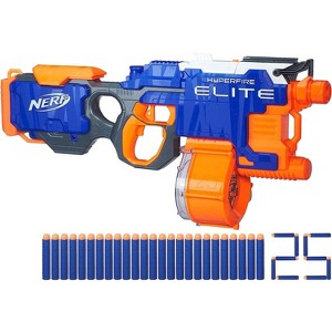 Nerf N-Strike Elite HyperFire Motorized Blaster, Fastest-Firing, 25-Dart Drum, 25 Elite Darts Included, Fires 5 Darts/Sec Up to 90 Feet, Ages 8+ - 1 of 4