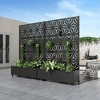 MAYEERTY Planter Box with Trellis Iron Black Star Shape 01 Style 72x47x16in 3-Piece Set - 2 of 4