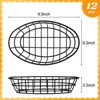 Aoibox 12Pack Oval Metal Bread Baskets with 50 Deli Wrapper Papers for Serving Bread,Pizza,Fruits in Restaurants,Kitchens,and Fast Food Establishments - 2 of 4