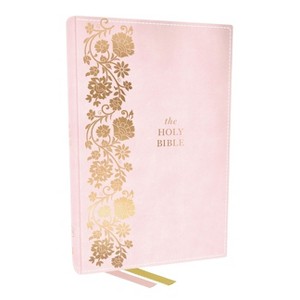 KJV Personal Size Large Print End-Of-Verse Reference Bible, Pink Leathersoft, Red Letter, Comfort Print (Thumb Indexed) - by  Thomas Nelson - 1 of 1